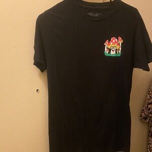 Black T-Shirt with Mushroom Graphic
